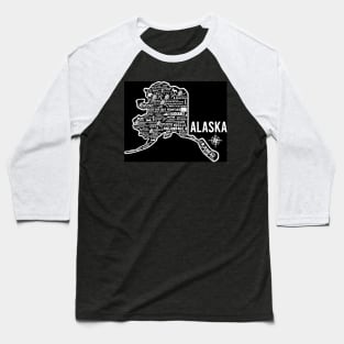 Alaska Map Baseball T-Shirt